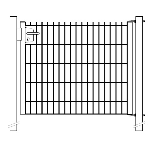 TUINPOORT MET 2D STAALMATVULLING ENKELE VLEUGEL TUINPOORT MET 2D STAALMATVULLING ENKELE VLEUGEL